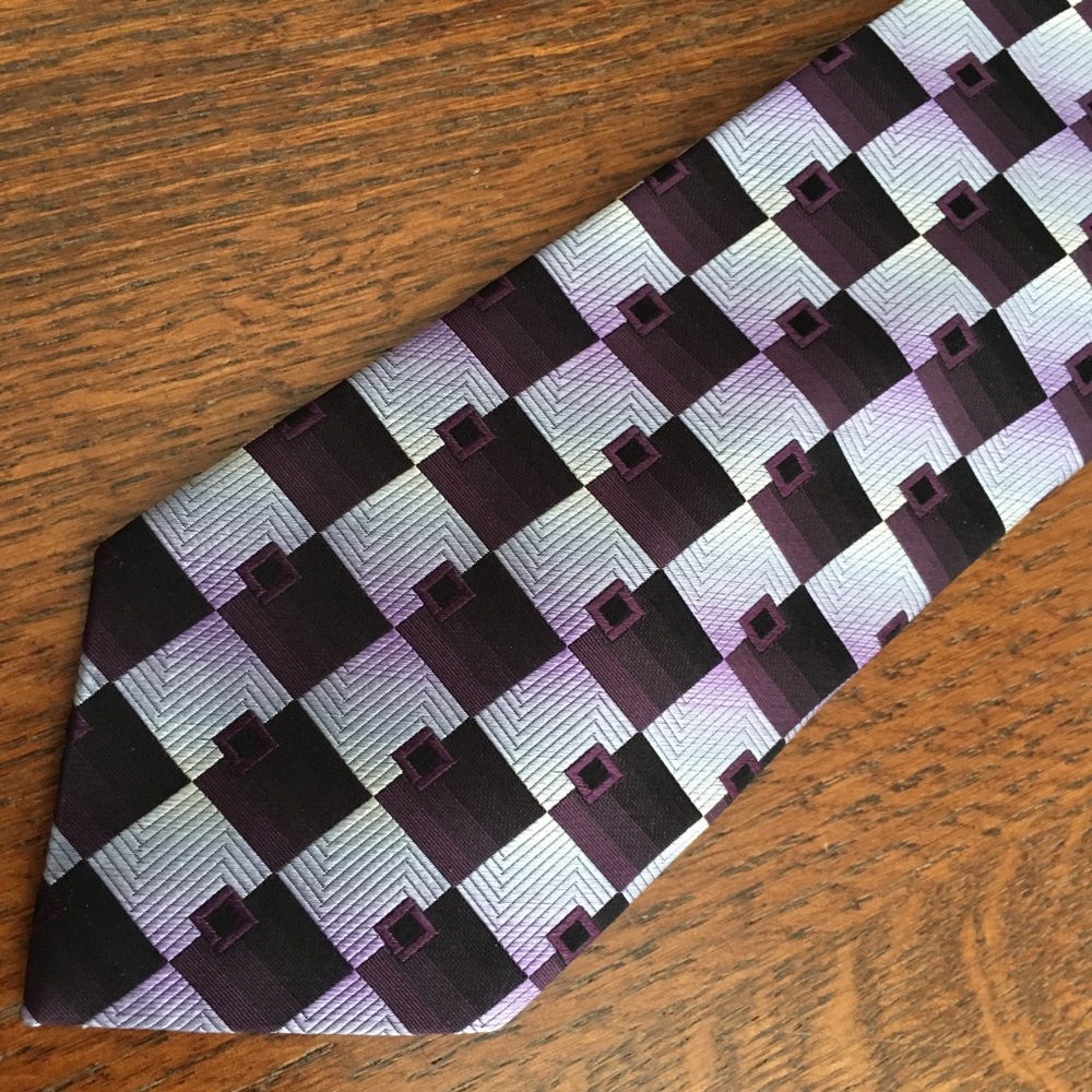 Crazy Horse | Purple Geometric Shapes Necktie
